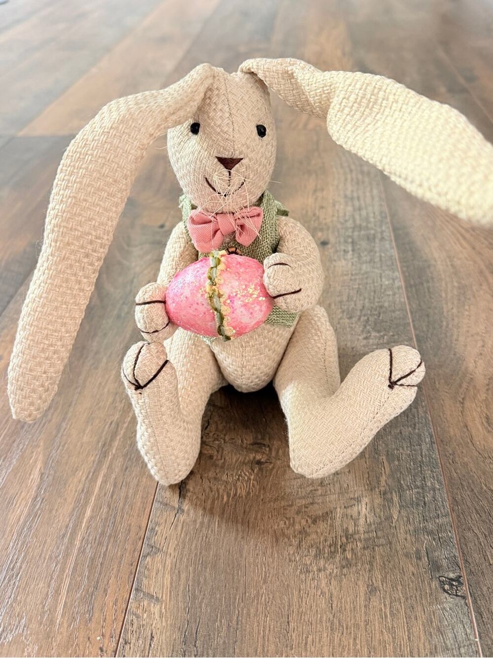 Vintage Easter Woven Bunny Stuff Animal Decorative collectible